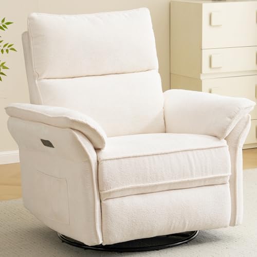 Oversized Power Recliner Chair Swivel Glider by Rhevoy