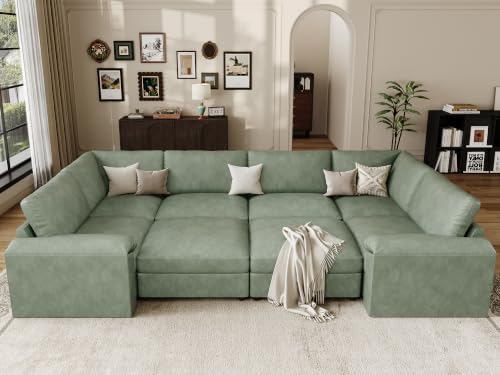 EASE MOOSE Faux Leather Couch Bed, Modular Sectional Sofa Sleeper by EASEMOOSE