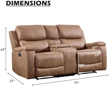 CANMOV Manual Reclining Loveseat - Image 2