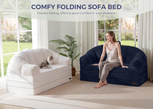 MAXYOYO Folding Sofa Bed with Backrest, Boneless Fold Out Couch with Handle - Image 4
