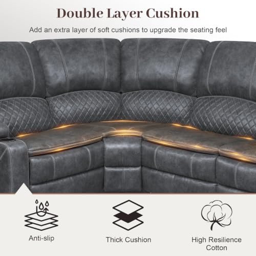 7 Seater Reclining Sofa Set, Modern Living Room Couch Set - Image 4