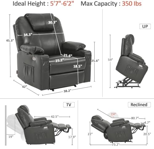 MCombo Oversized Power Lift Recliner Chair - Image 3