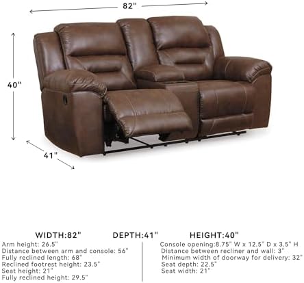 Signature Design by Ashley Brown Reclining Loveseat - Image 3