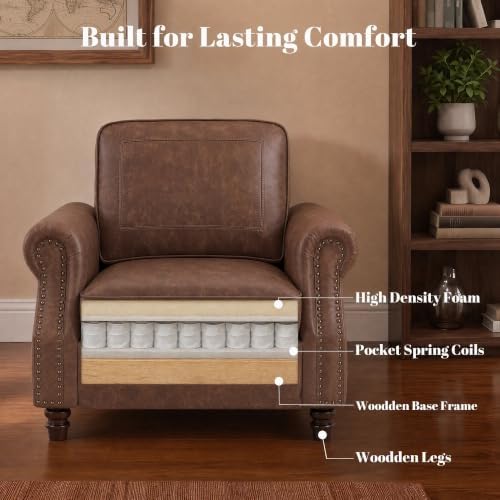 Kingfun Faux Leather Accent Chair - Image 6