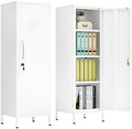 pozdeg 47.24" White Lockable Small Metal Storage Locker by pozdeg