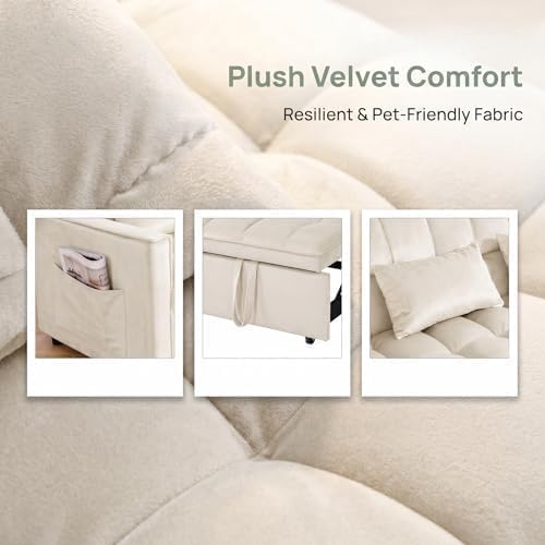 NicBex Sleeper Sofa Bed with Adjustable Backrest & Side Pockets - Image 4