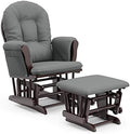 Storkcraft Premium Hoop Glider & Ottoman, Espresso/Gray by Storkcraft