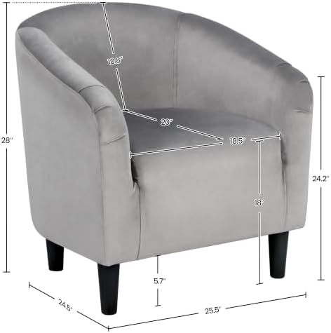 Yaheetech Compact Velvet Accent Chairs Set of 2 - Image 3