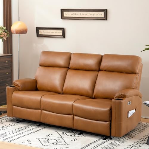 Power Reclining Sofa, 3-Seat Dual Electric Recliner Couch by PALLOMEAdventureHouse
