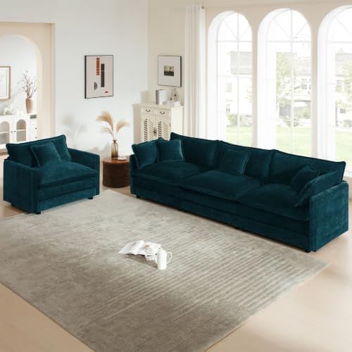 2 Piece Sofa Set, Deep Seat 3 Seater Couch by VEPXXP