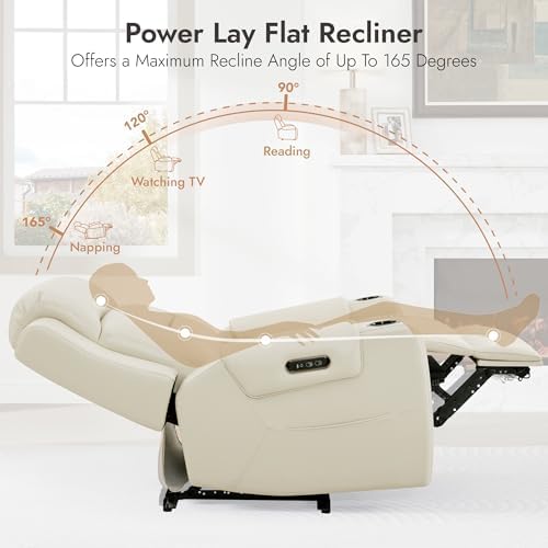 Watson & Whitely Genuine Leather Lay Flat Power Recliner Chair - Image 3