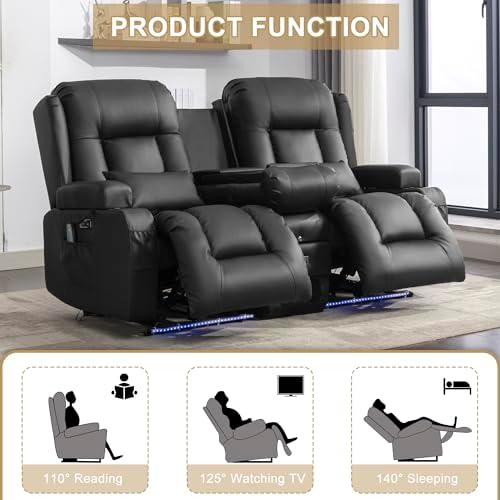URRED Power Loveseat Recliner Sofa - Image 3