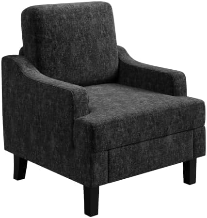 Garvee Black Comfy Accent Chair, Upholstered Armchair by Garvee