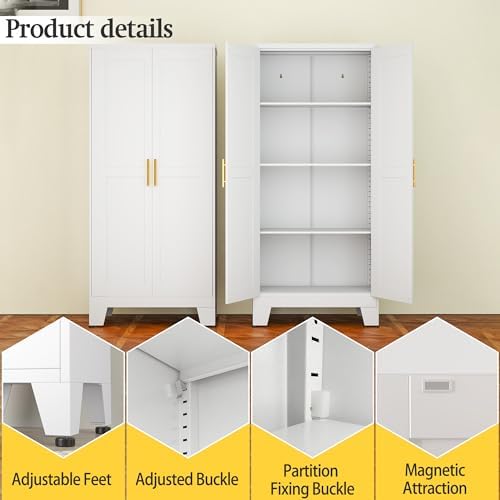 White Metal Storage Cabinet - Image 5