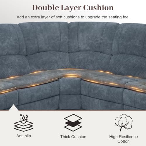 6 Seater Reclining Sofa Set, Modern Living Room Couch Set - Image 4