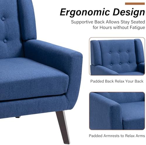 Accent Chair, Upholstered Armchair in Linen - Image 5