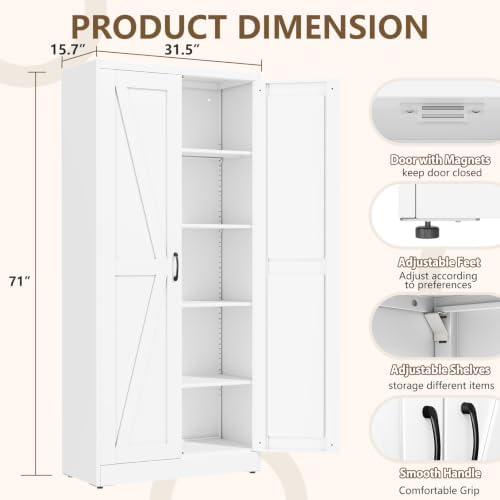 White Metal Storage Cabinet - Image 2