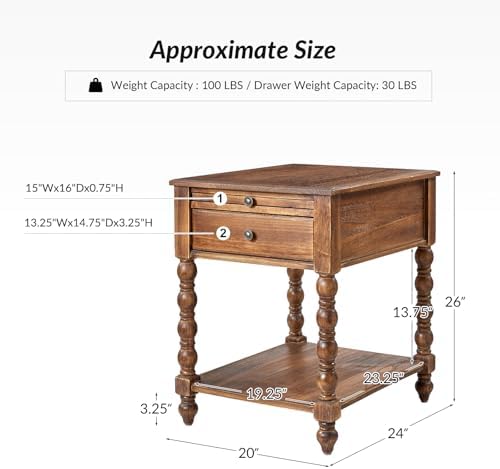 HULALA HOME Spindle End Table - Image 2