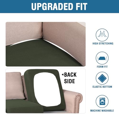 H.VERSAILTEX Super Stretch Individual Seat Cushion Covers Sofa Covers Couch - Image 6