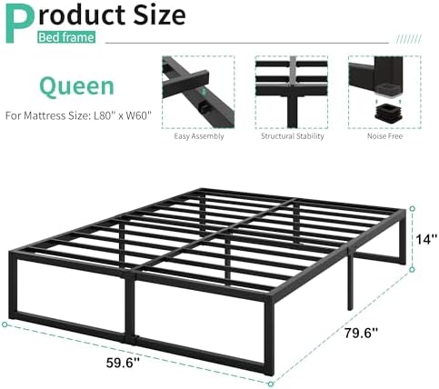 Lutown-Teen 14 Inch Queen Bed Frame - Image 2
