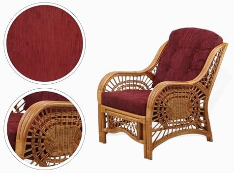 Malibu Lounge Living Accent Armchair Natural Rattan Wicker Handmade Design - Image 3