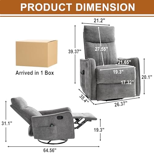 Manual Swivel Rocker Recliner Chair - Image 2