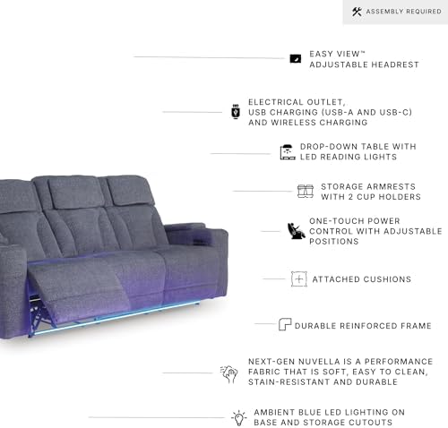 Signature Design by Ashley RiverTest Power Reclining Sofa, Easy View Adjustable - Image 4