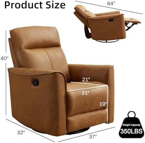 CANMOV Swivel Rocker Recliner Set of 2, Glider Rocking Chair, Nursing Chairs - Image 2