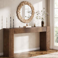 Solid Wood Console Table, 63-Inch Farmhouse Sofa Table Behind Couch by TribewoodbyTribesigns