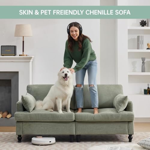 70" Loveseat Sofa Couch, 2 Seat Chenille Couch - Image 4