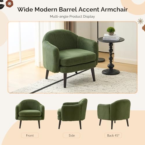 VINGLI 30.3" Wide Modern Barrel Accent Armchair - Image 6
