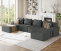 147" Boneless Couches for Living Room Oversized U-Shaped Gray by Kalafini