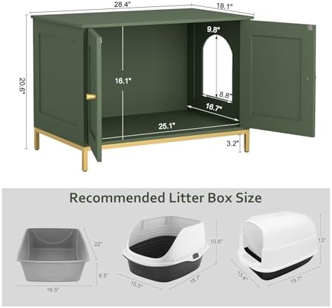 Homhedy 28.3" L Cat Litter Box Enclosure - Image 5