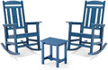 LUE BONA Outdoor Rocking Chairs Set, HDPS Poly Porch Rockers by LUEBONA