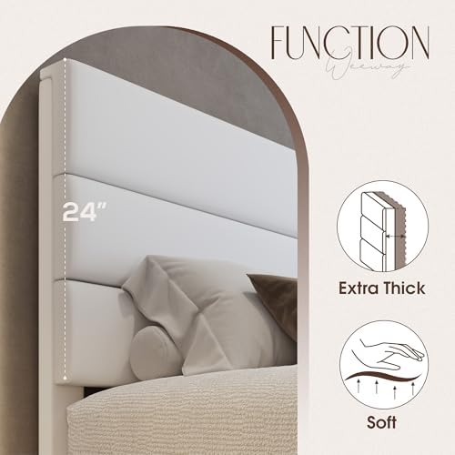 WEEWAY King Size Velvet Bed Frame - Image 5