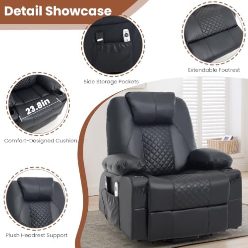 Leather Power Lift Recliner Lounge Chair - Image 5
