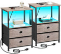 LOAKEKEL Nightstands Set of 2, LED Night Stand by LOAKEKEL