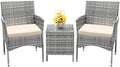 Devoko 3 Piece Patio Furniture Set Outdoor Wicker Conversation by DEVOKO
