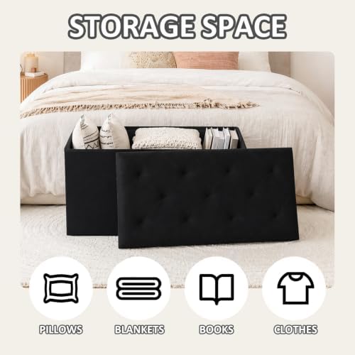 PINPLUS Folding Storage Ottoman Bench - Image 3