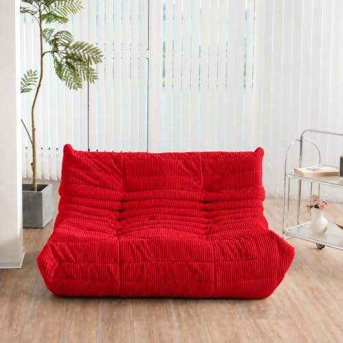 N&V Fireside Loveseat, Mid Century Armless Twin Size Floor Sofa, Soft Premium - Image 6