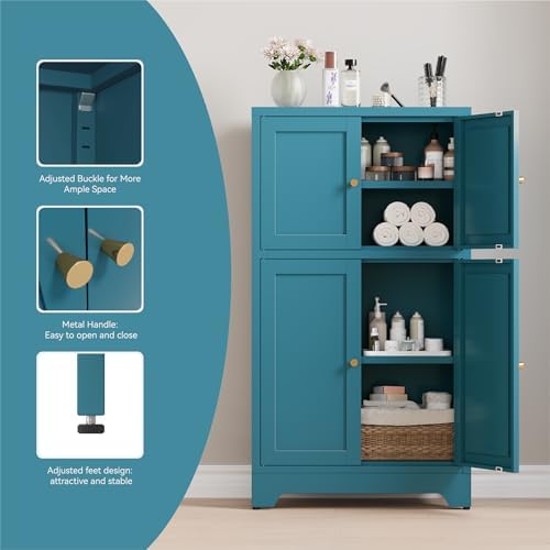 Bathroom Floor Storage Cabinet, Freestanding Accent Cabinets - Image 5