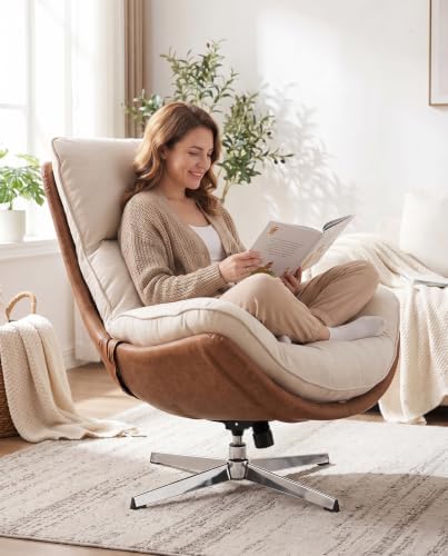 LukeAlon Linen Swivel Lounge Chair by LukeAlon