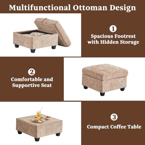 25.6'' Square Storage Ottoman Module - Image 3