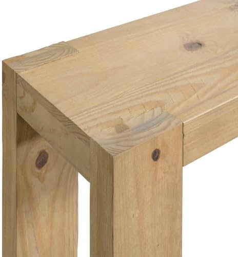Alaterre Classic Solid Wood Entryway Console Table, Light Oak, 36 Inch - Image 7