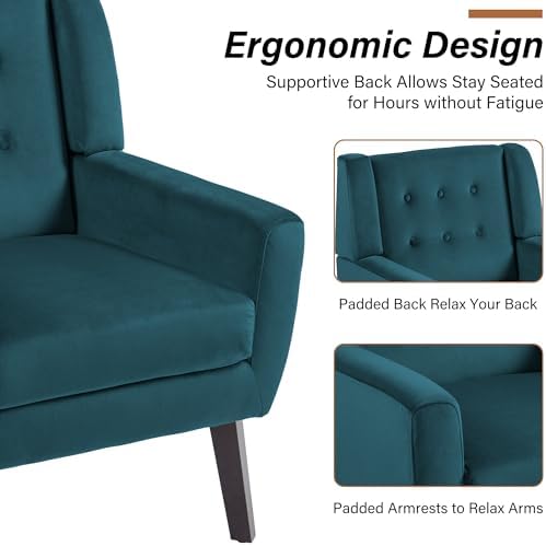 Accent Chair, Upholstered Armchair in Velvet - Image 5