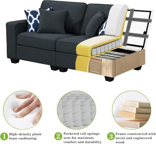 Legend Vansen Oversized Modular Sectional Sofa, U/L‑Shaped Reversible Couch - Image 5