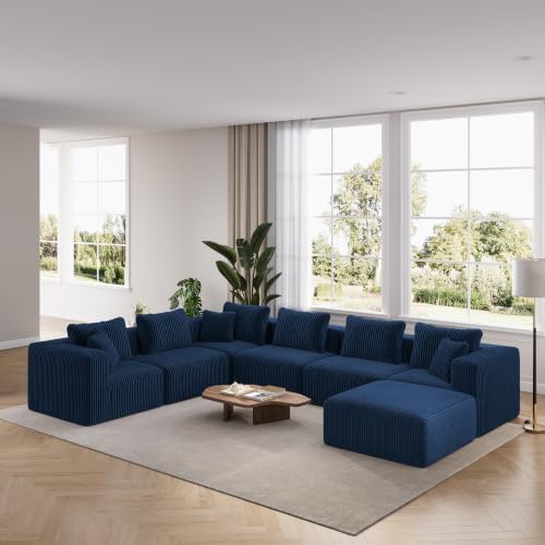 Novilla 141" Modular Sectional Sofa, U Shape Sectional Couch, Modern Cloud by Novilla