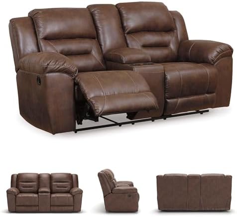 Signature Design by Ashley Brown Reclining Loveseat - Image 5
