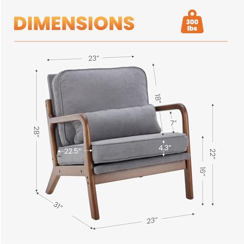 DUMOS Mid Century Accent Chairs Set of 2 - Image 2