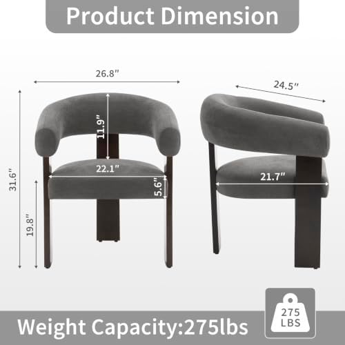 Modern Accent Chair, Barrel Armchair, U-Shaped Backrest - Image 2